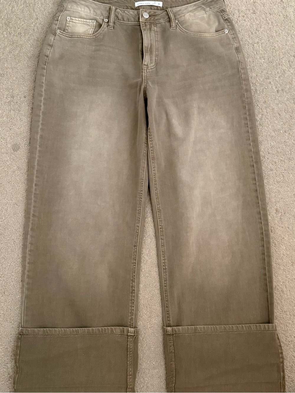 Altard State-Wide Leg Cuffed Jeans in Taupe - Picture 2 of 5